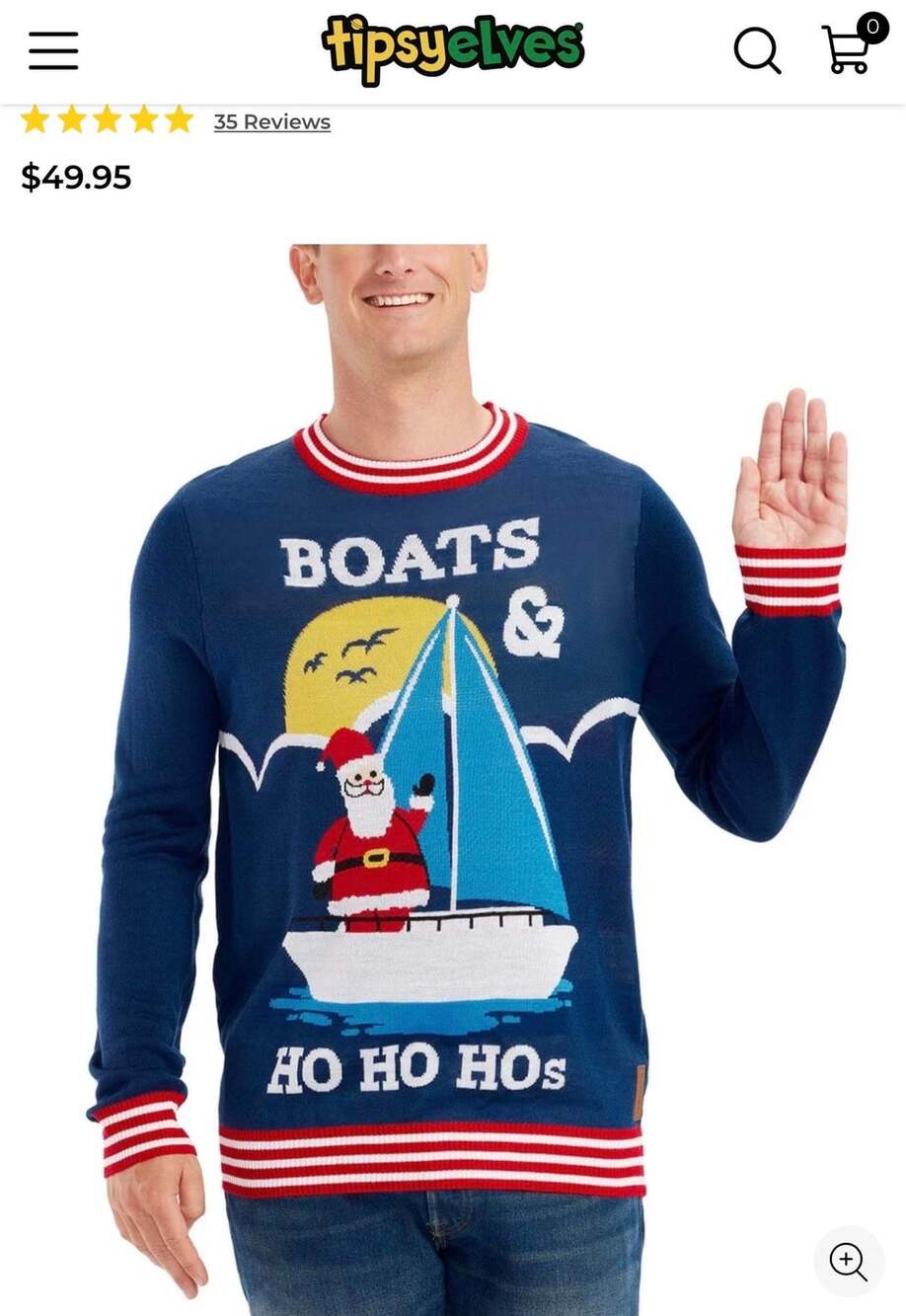 Tipsy Elves Boats & Ho Ho Hos Ugly Christmas Sweater Size L New no tags FAST2Shi